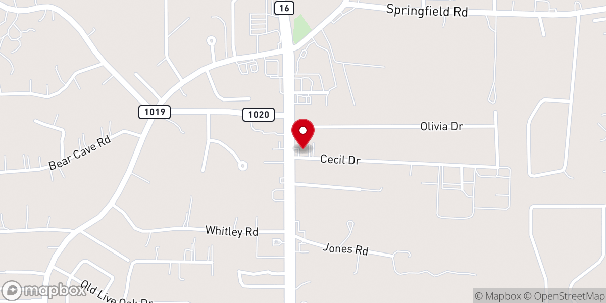 Map showing location of Pizza Place