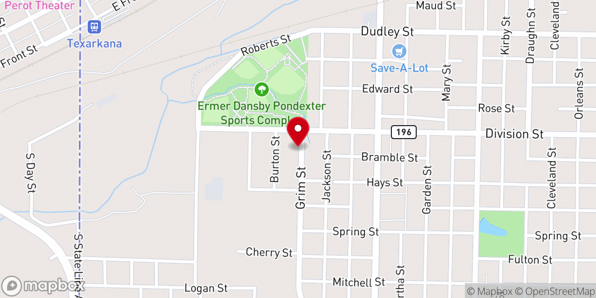 Map showing location of House of Prayer Holiness Church and Christian Academy