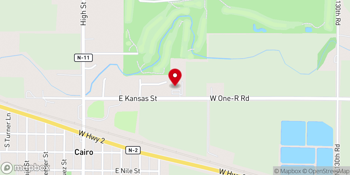Map showing location of Cairo United Methodist Church