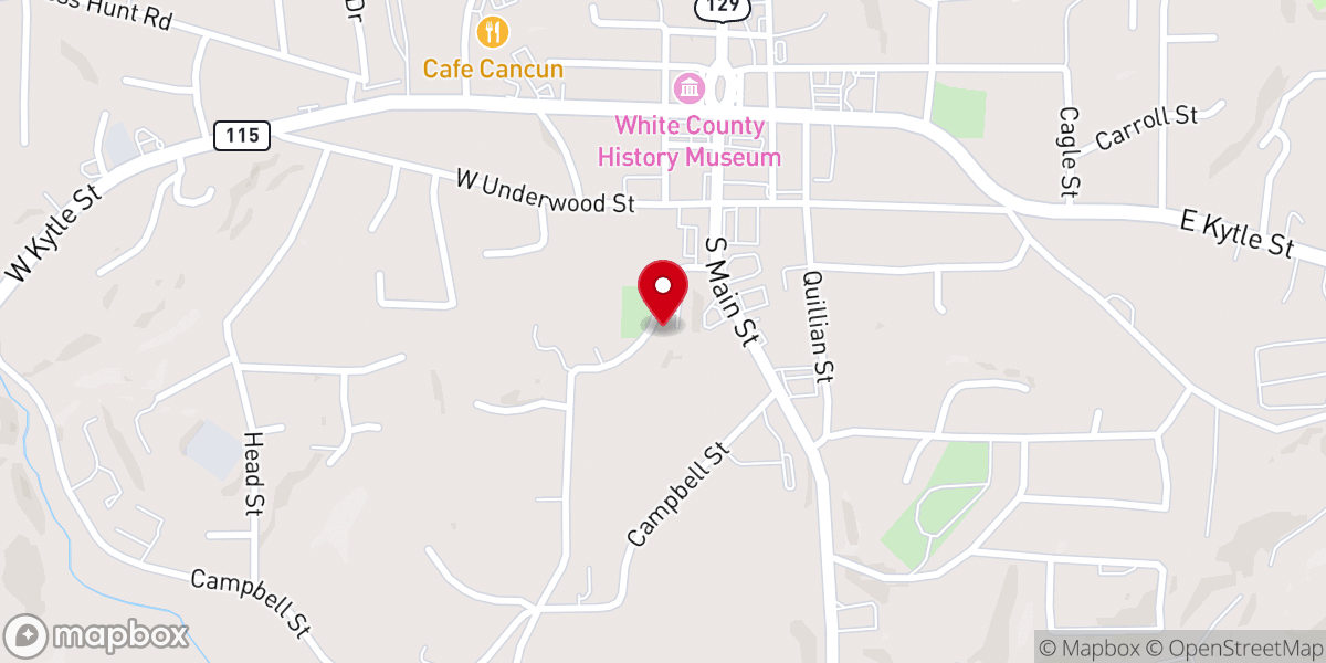 Map showing location of St. John Missionary Baptist Church