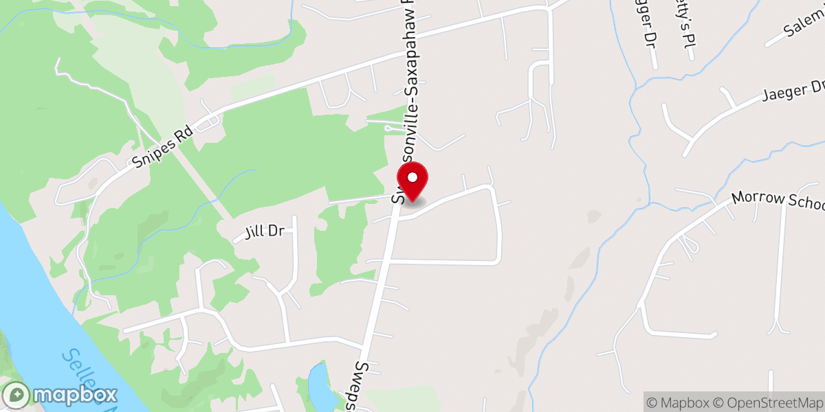 Map showing location of Parrish Chapel Church