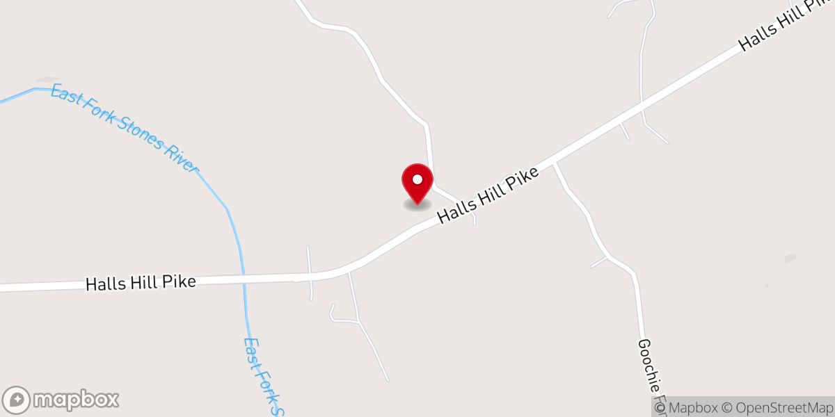 Map showing location of Stones River Church