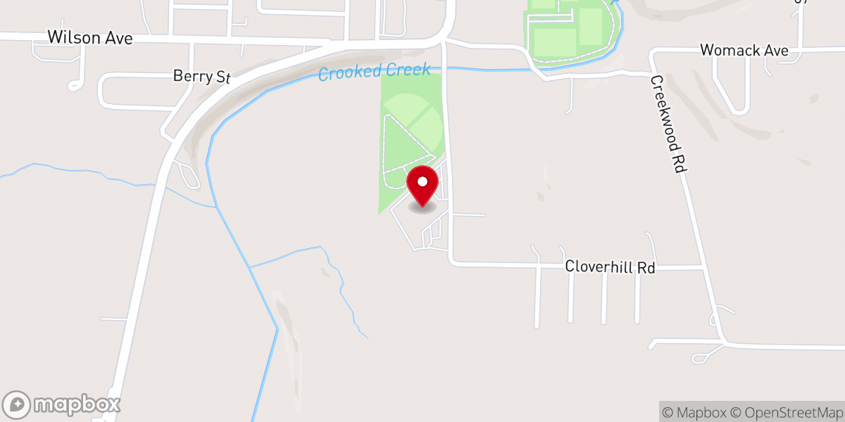 Map showing location of First Baptist Church Harrison