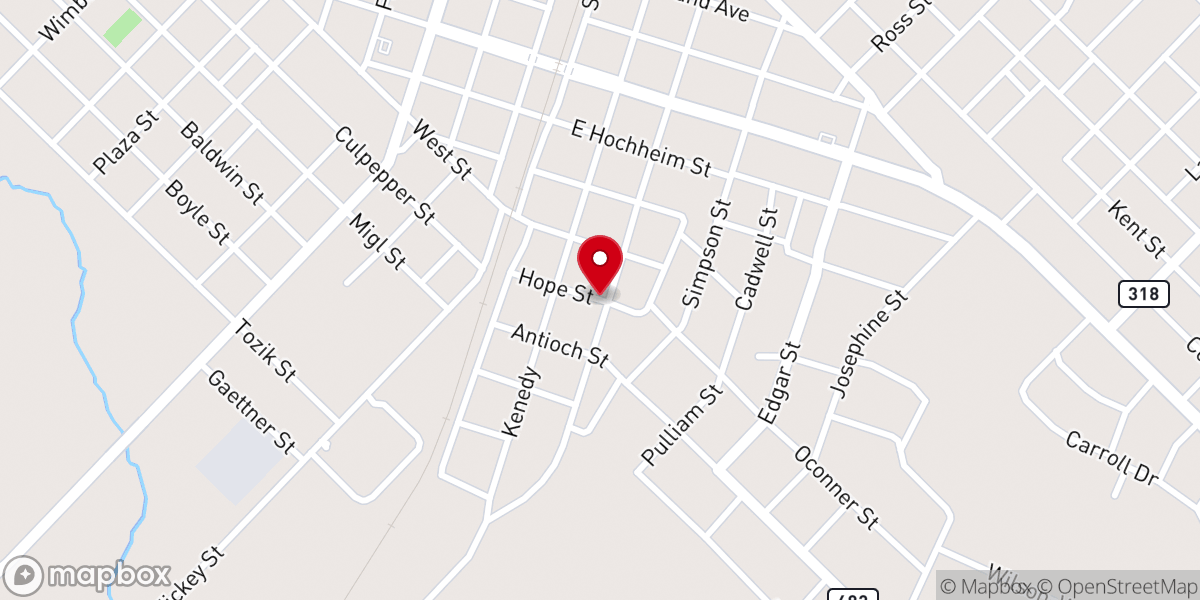 Map showing location of Saint Johns Baptist Church
