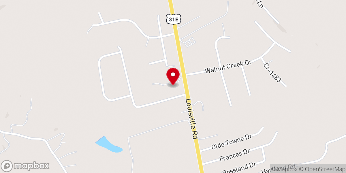 Map showing location of Bardstown United Methodist Church Second Campus