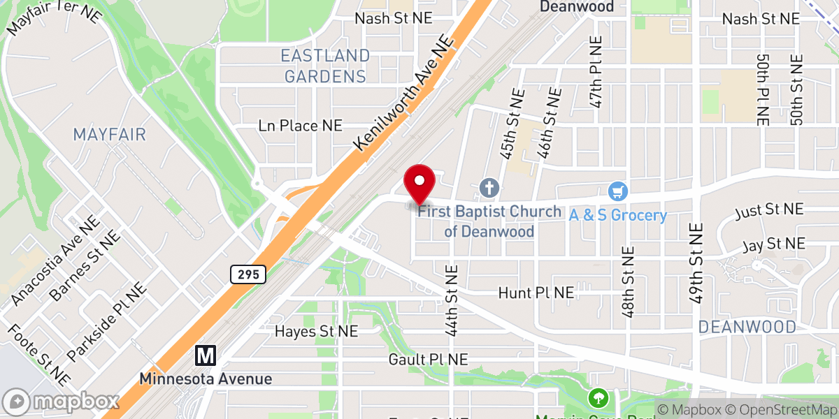 Map showing location of Divine Love Baptist Church