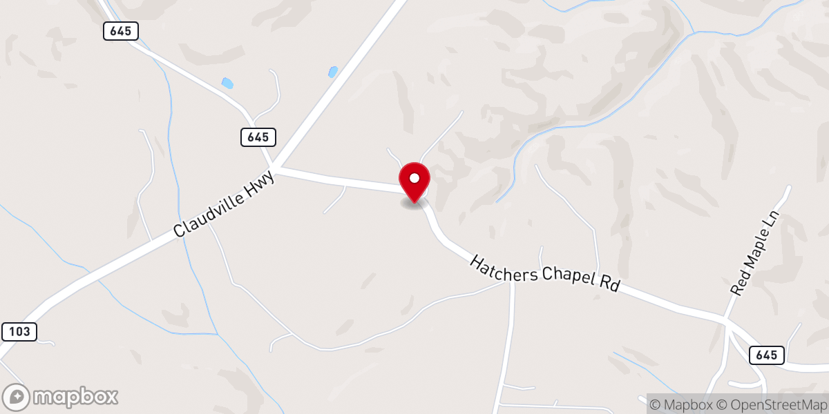 Map showing location of Hatchers Chapel United Methodist Church