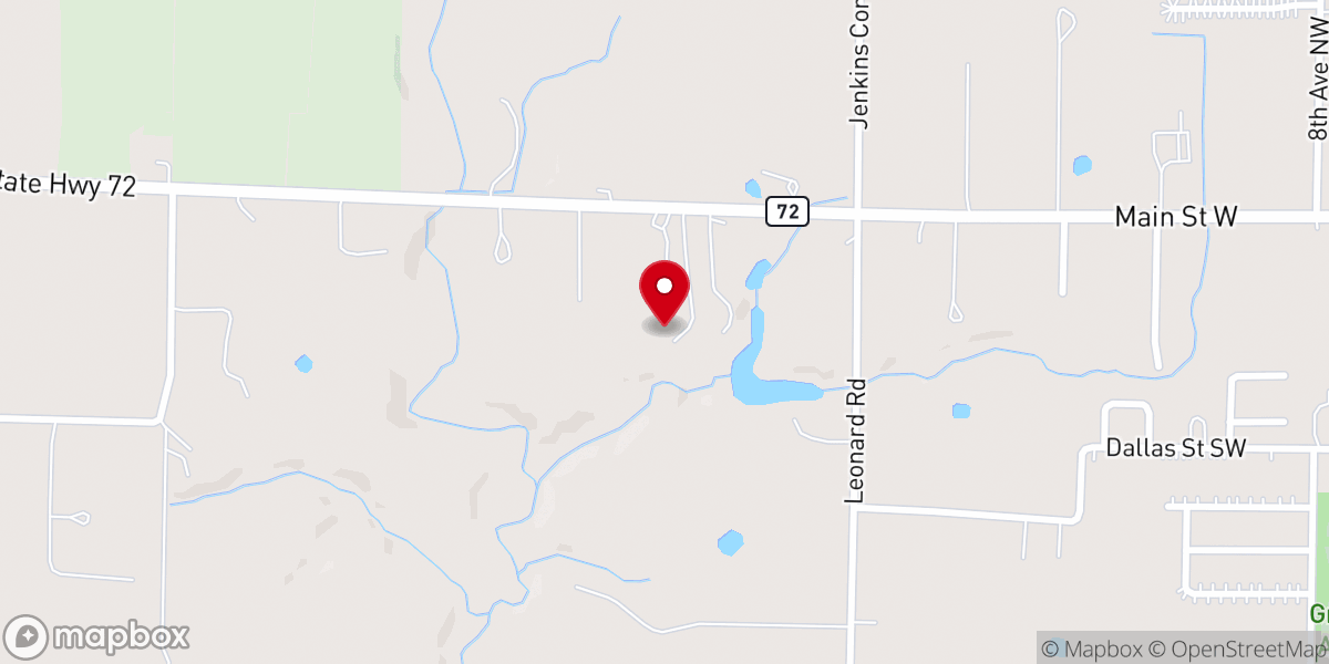 Map showing location of Hidden Falls