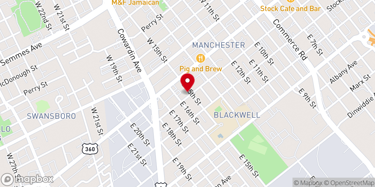 Map showing location of First Baptist Church of South Richmond