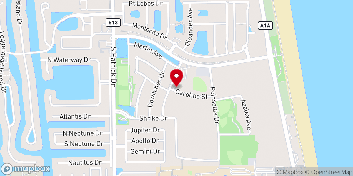Map showing location of South Patrick Chapel, Patrick SFB