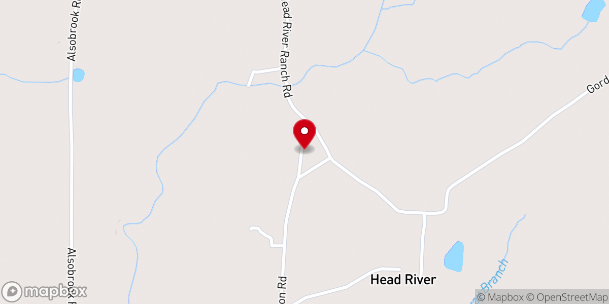 Map showing location of Head River Baptist Church