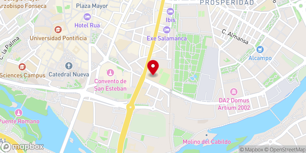 Map showing location of Antigua Iglesia de las Bernardas