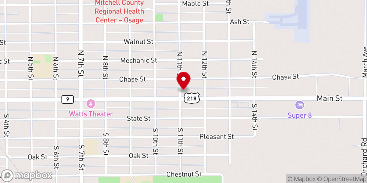 Map showing location of Midwest Gospel Ministries