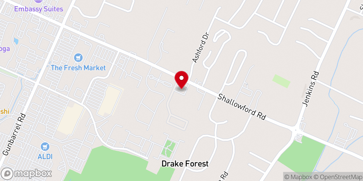 Map showing location of New Hope Presbyterian Church