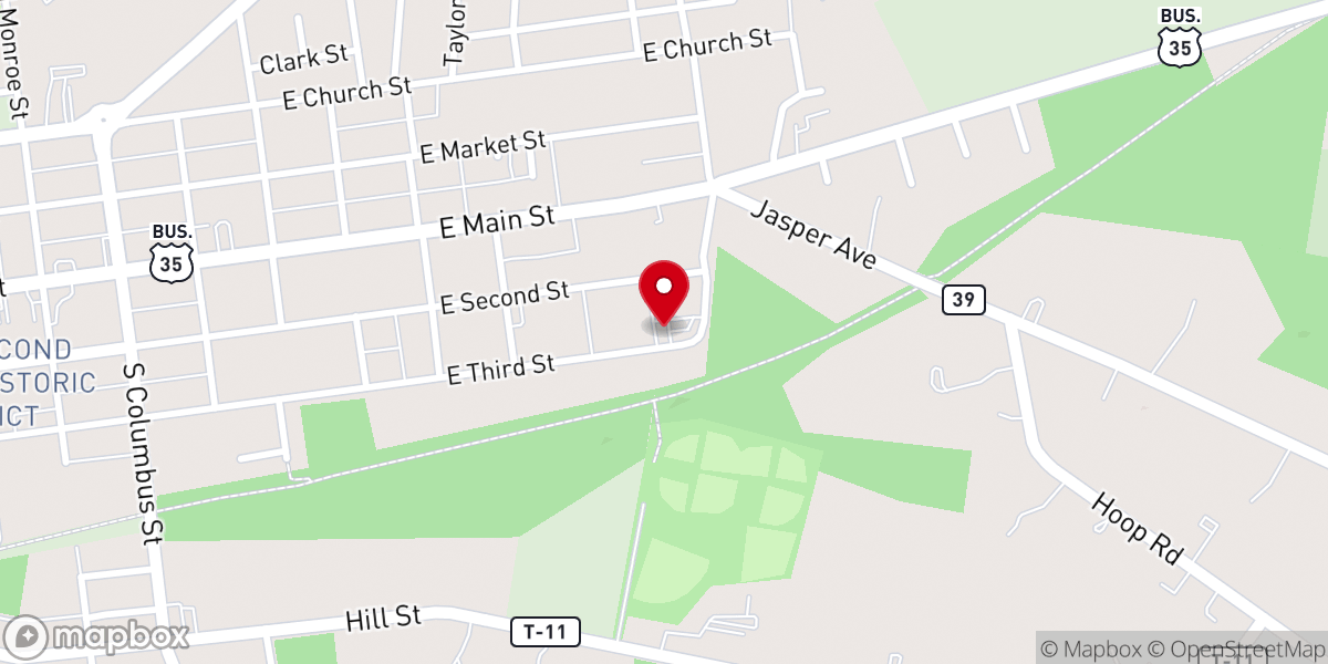 Map showing location of Bethel Temple Church