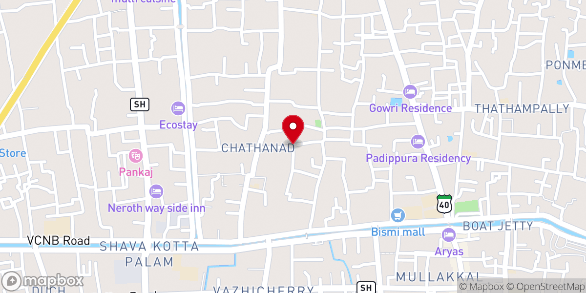 Map showing location of Holy Family Roman Catholic Church Chathanadu