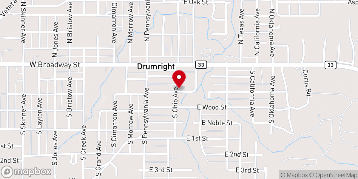 Map showing location of First Baptist Church