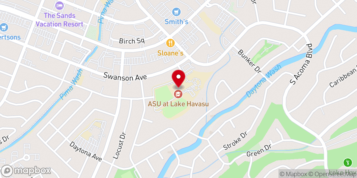 Map showing location of ASU at Lake Havasu