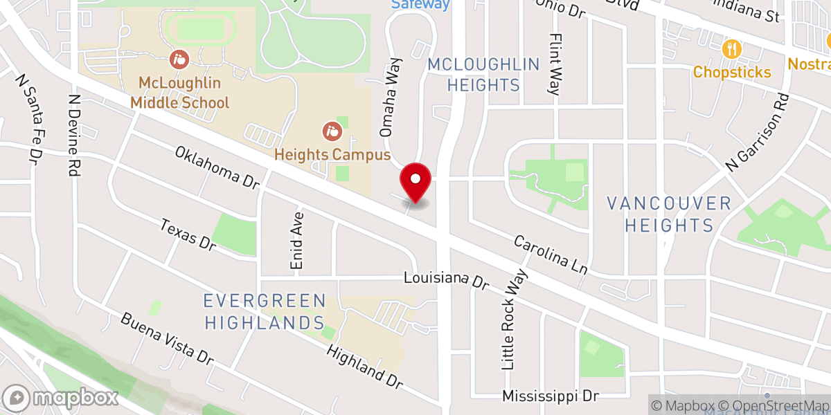 Map showing location of MacArthur Boulevard Christian Church