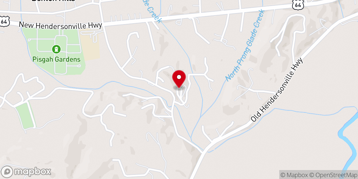 Map showing location of Glade Creek Baptist Church