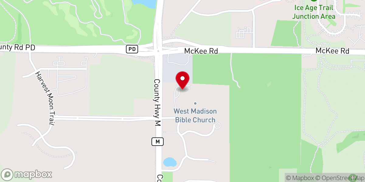Map showing location of West Madison Bible Church