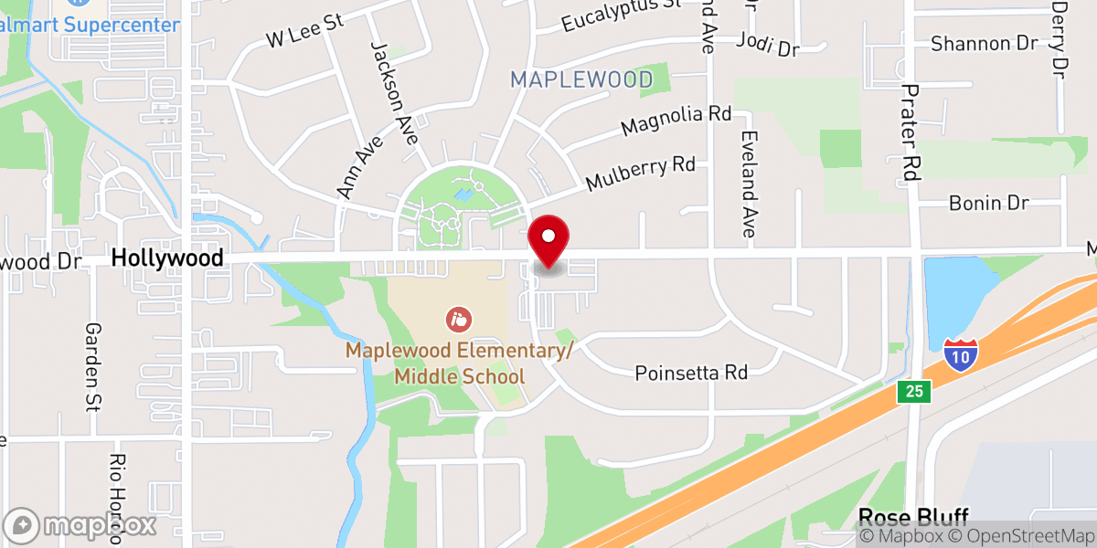 Map showing location of First Baptist Church-Maplewood