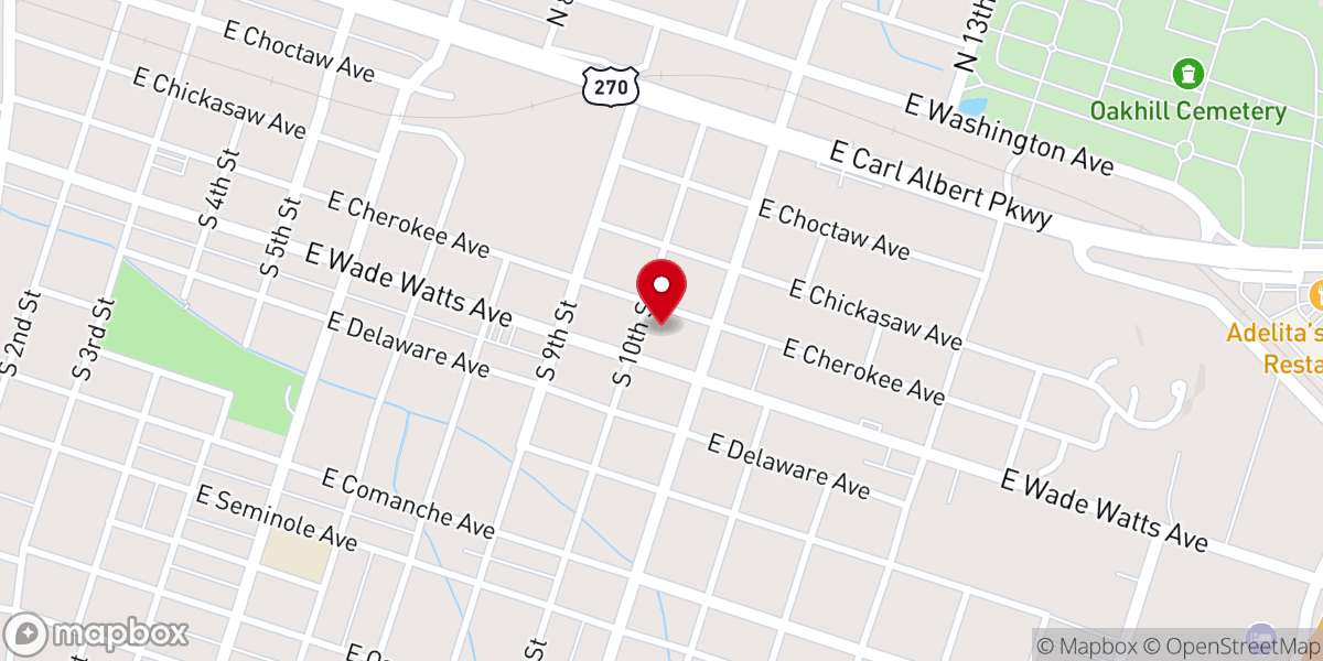 Map showing location of East Star Baptist Church