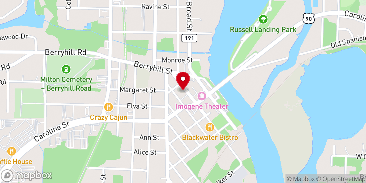 Map showing location of First Presbyterian Church