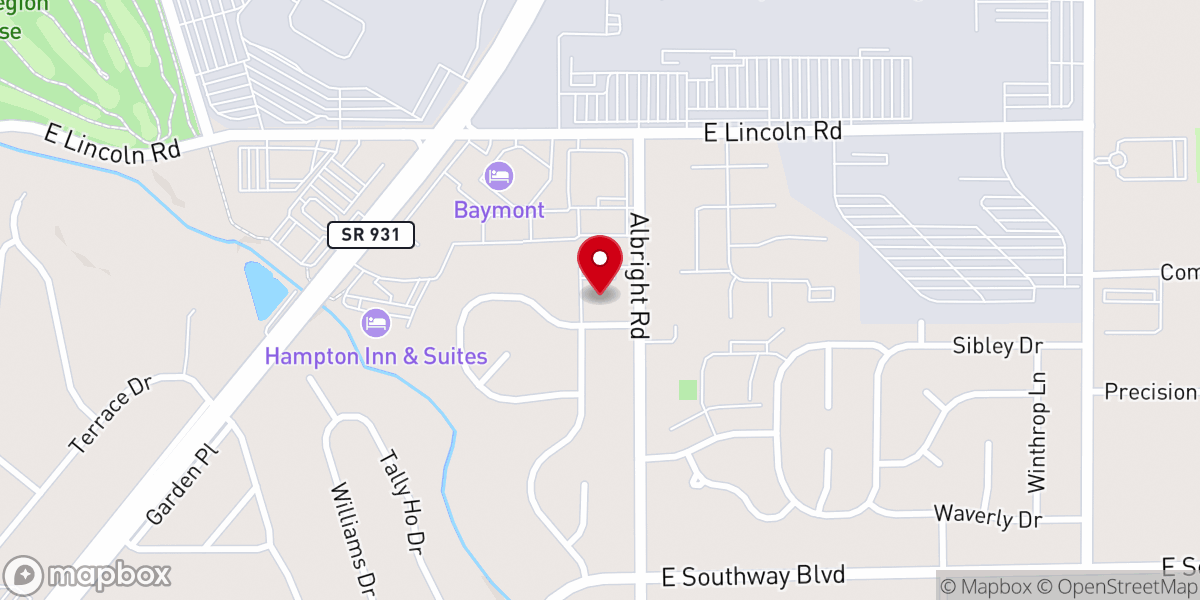 Map showing location of Faith Presbyterian Church