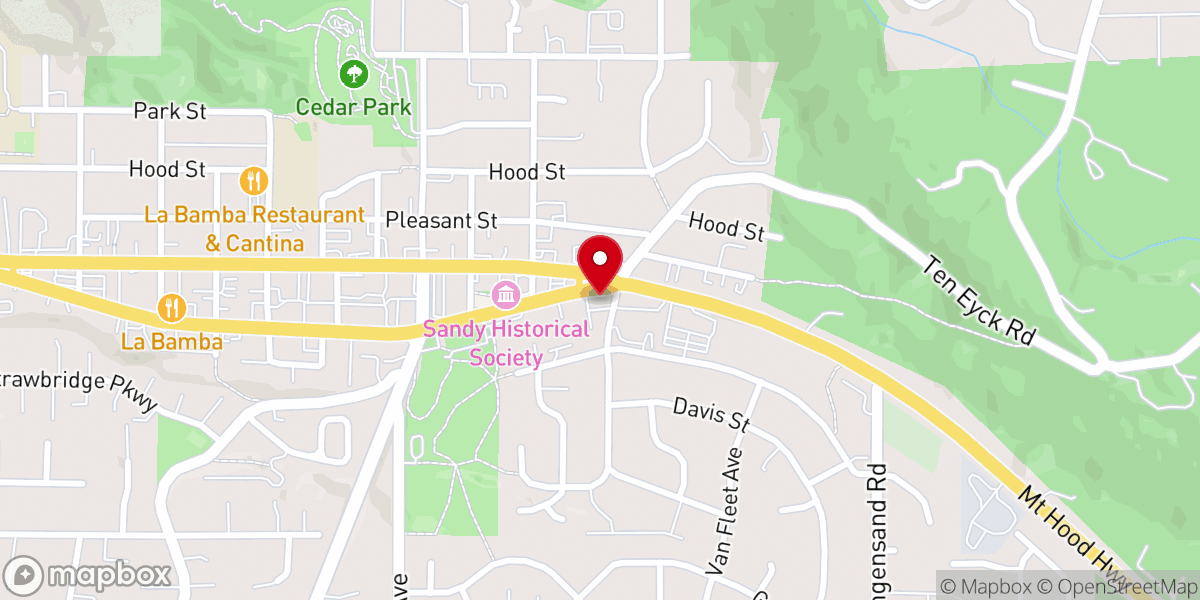 Map showing location of Sandy Church of Christ