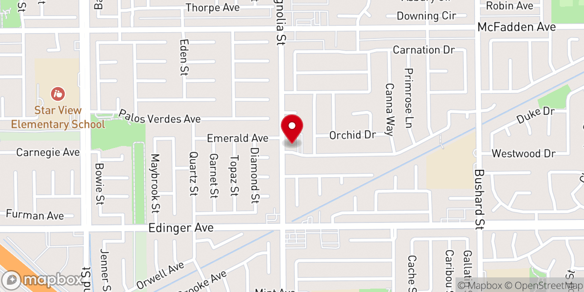 Map showing location of Victory Outreach Huntington Beach Church