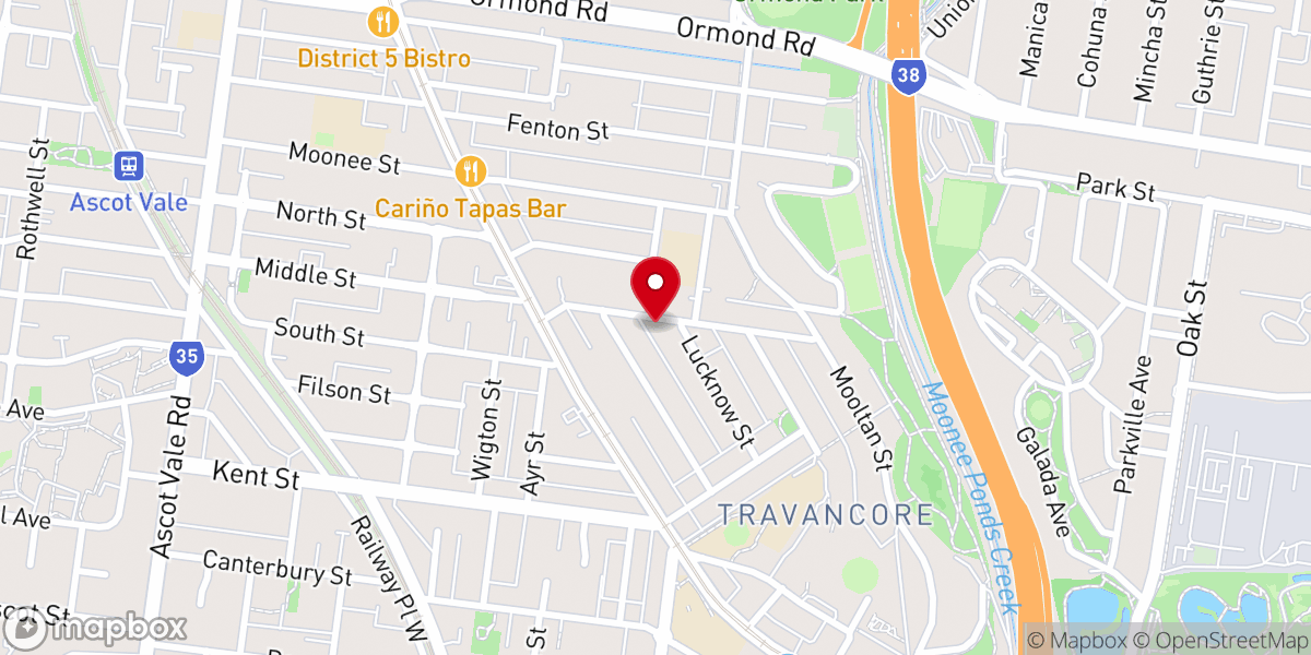 Map showing location of St George's Anglican Church