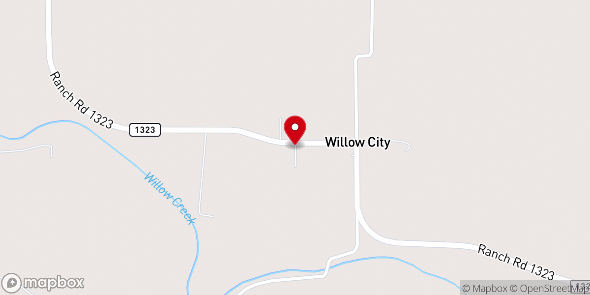 Map showing location of Willow City Church