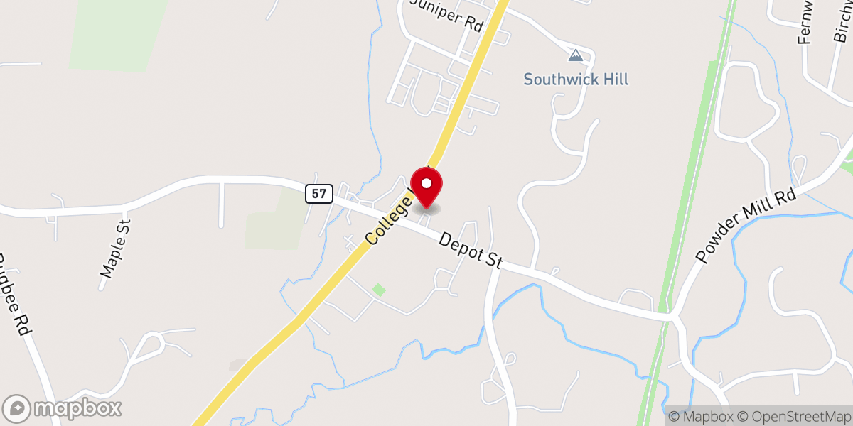 Map showing location of Southwick Community Episcopal