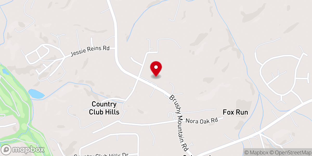 Map showing location of Oakwoods Baptist Church