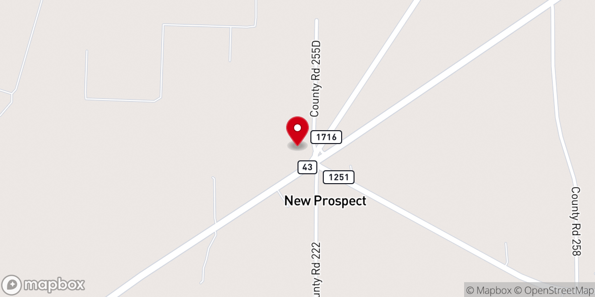 Map showing location of Hillview Baptist Church