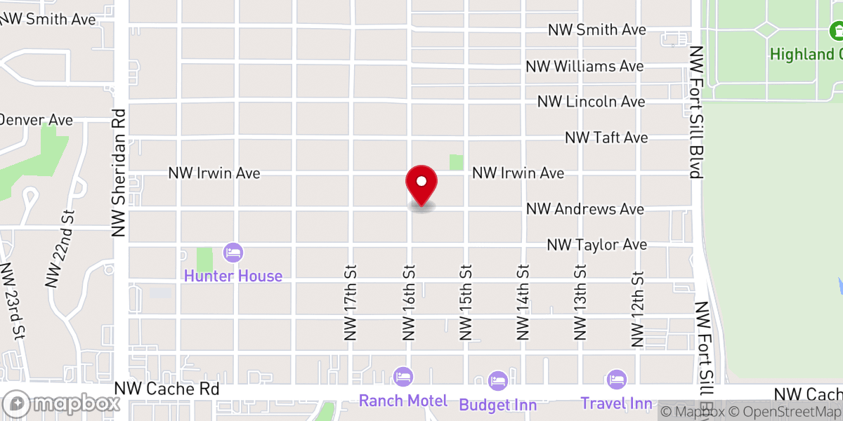 Map showing location of Lawton Heights United Methodist Church