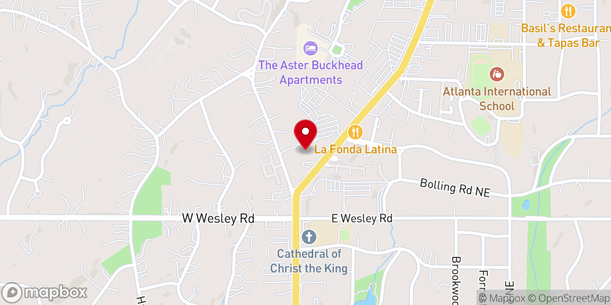 Map showing location of Episcopal Diocese of Atlanta