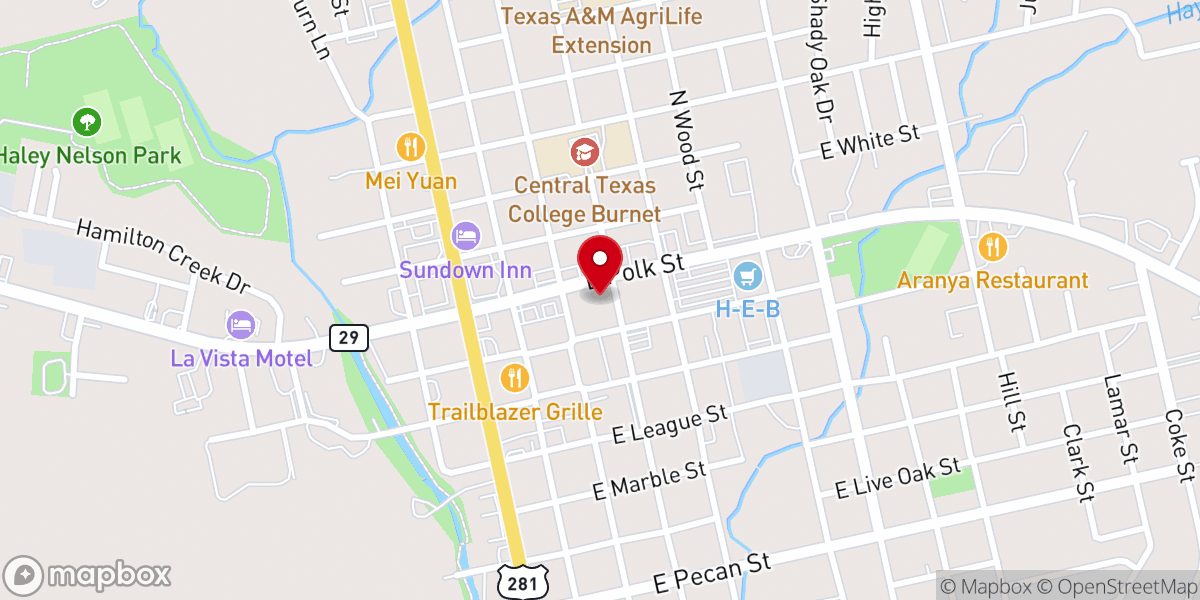 Map showing location of Parsonage Baptist Church