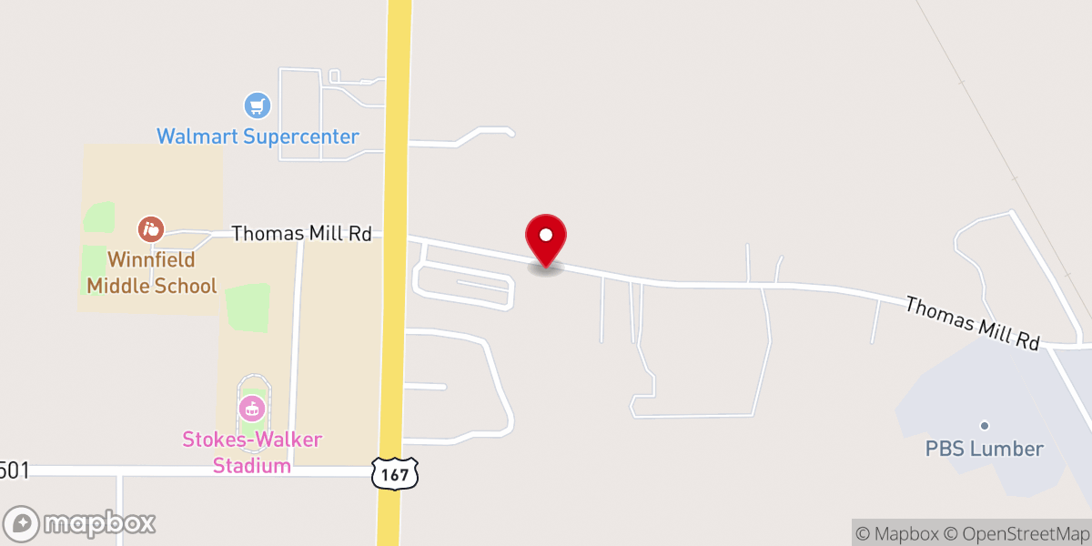 Map showing location of Winn Parish Road Maintenance