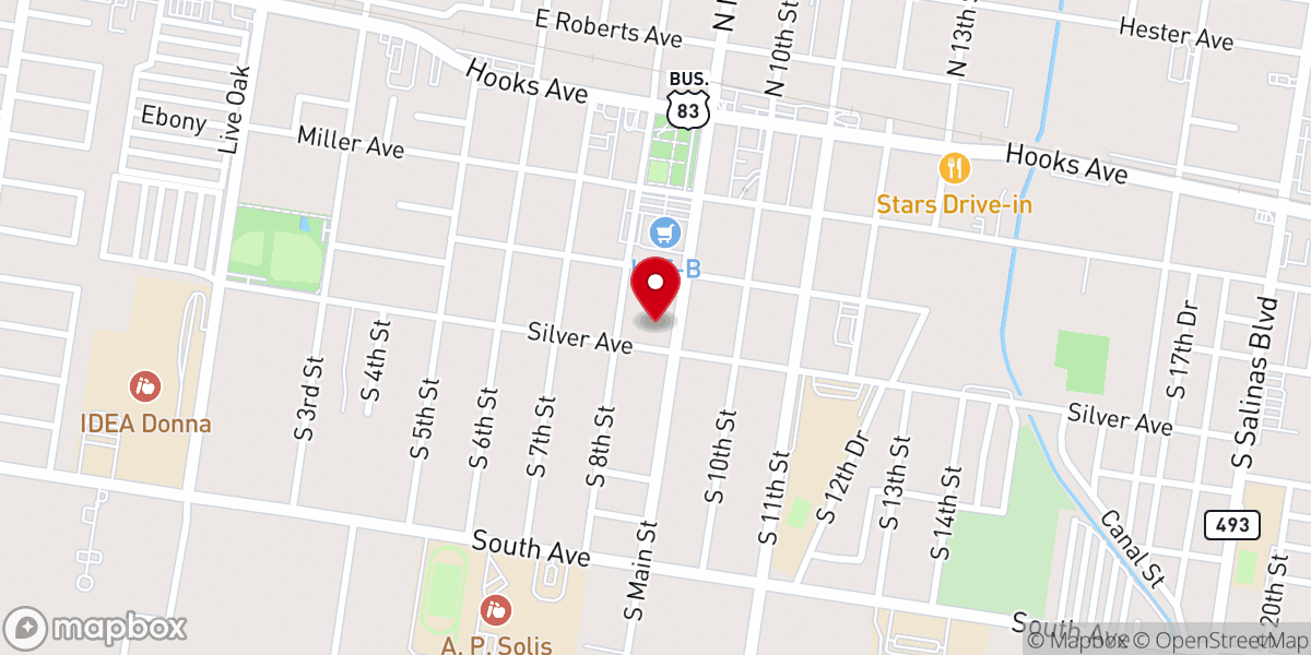 Map showing location of First Christian Church