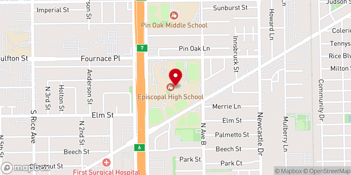 Map showing location of Episcopal High School - Houston/Bellaire