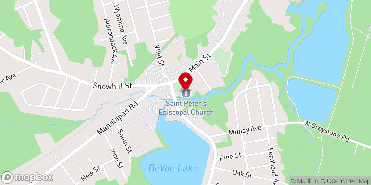 Map showing location of St Peter's Episcopal Church