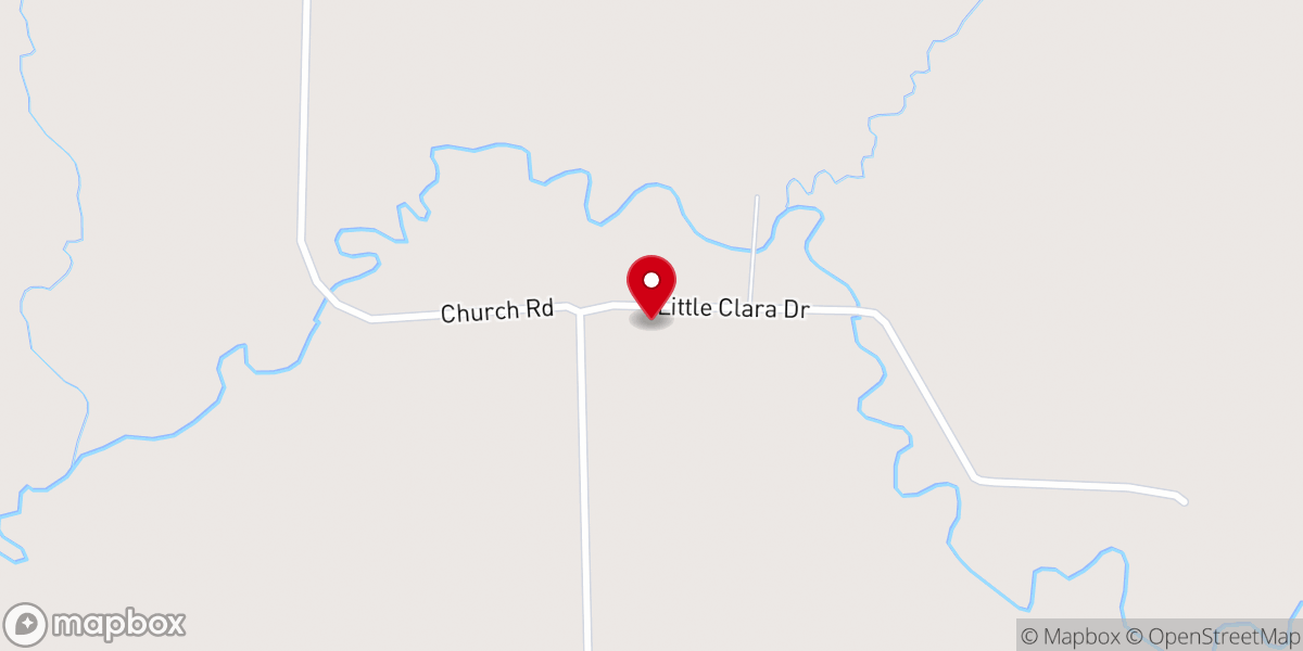 Map showing location of Clara Lutheran Church