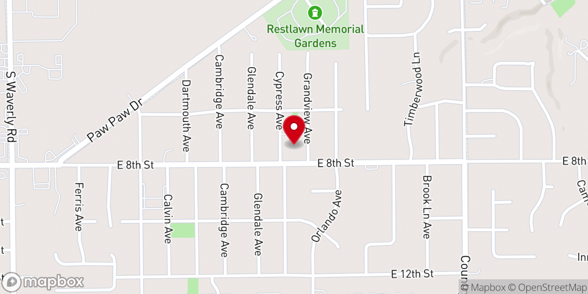 Map showing location of Calvary Reformed Church