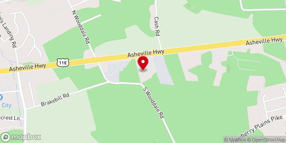 Map showing location of Wooddale Church of Christ