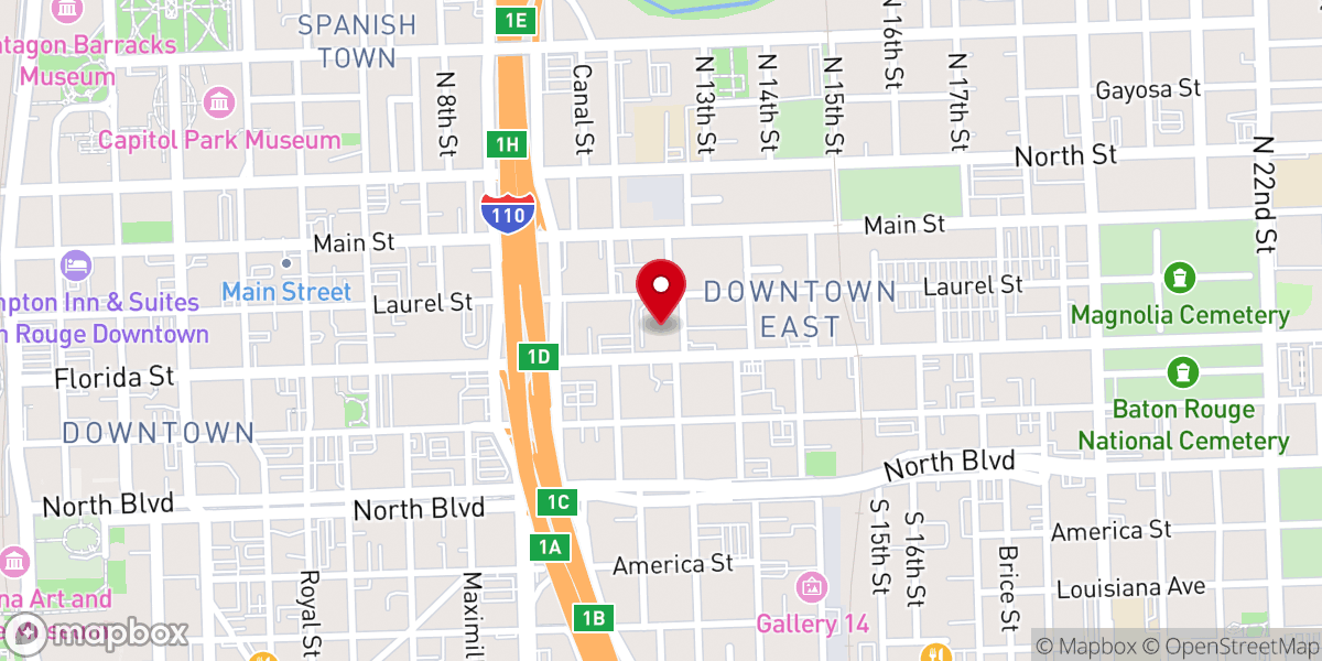 Map showing location of East Baton Rouge Parish Health Unit