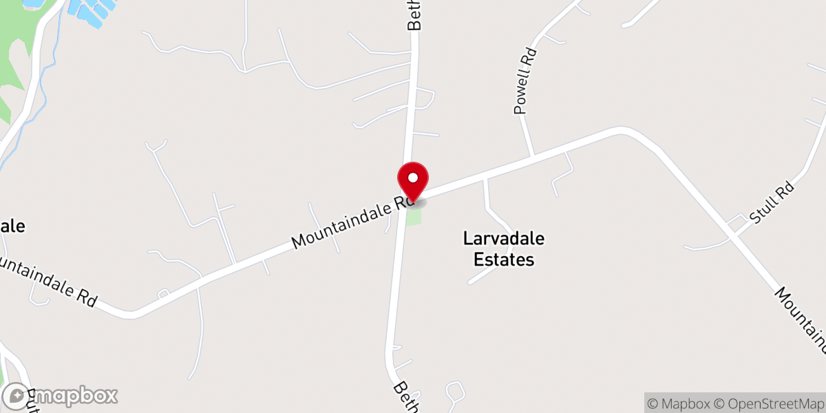 Map showing location of Mountaindale Brethren Church