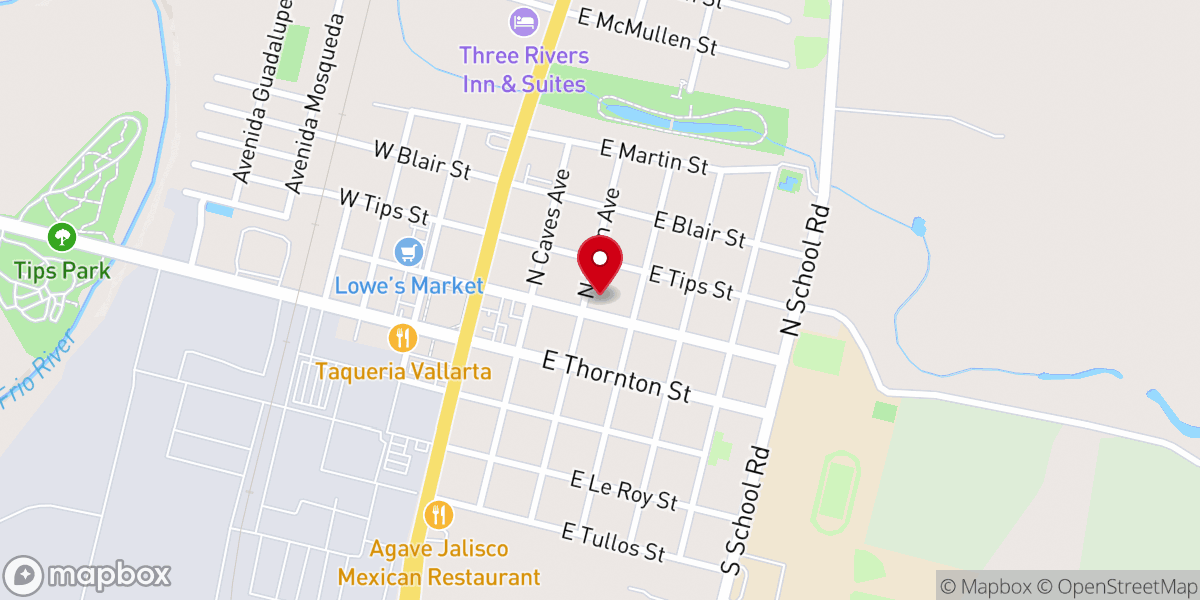 Map showing location of Sacred Heart Catholic Church
