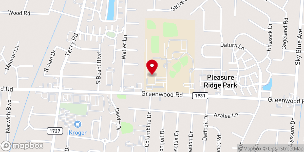 Map showing location of United Missionary Baptist Church of Louisville Inc